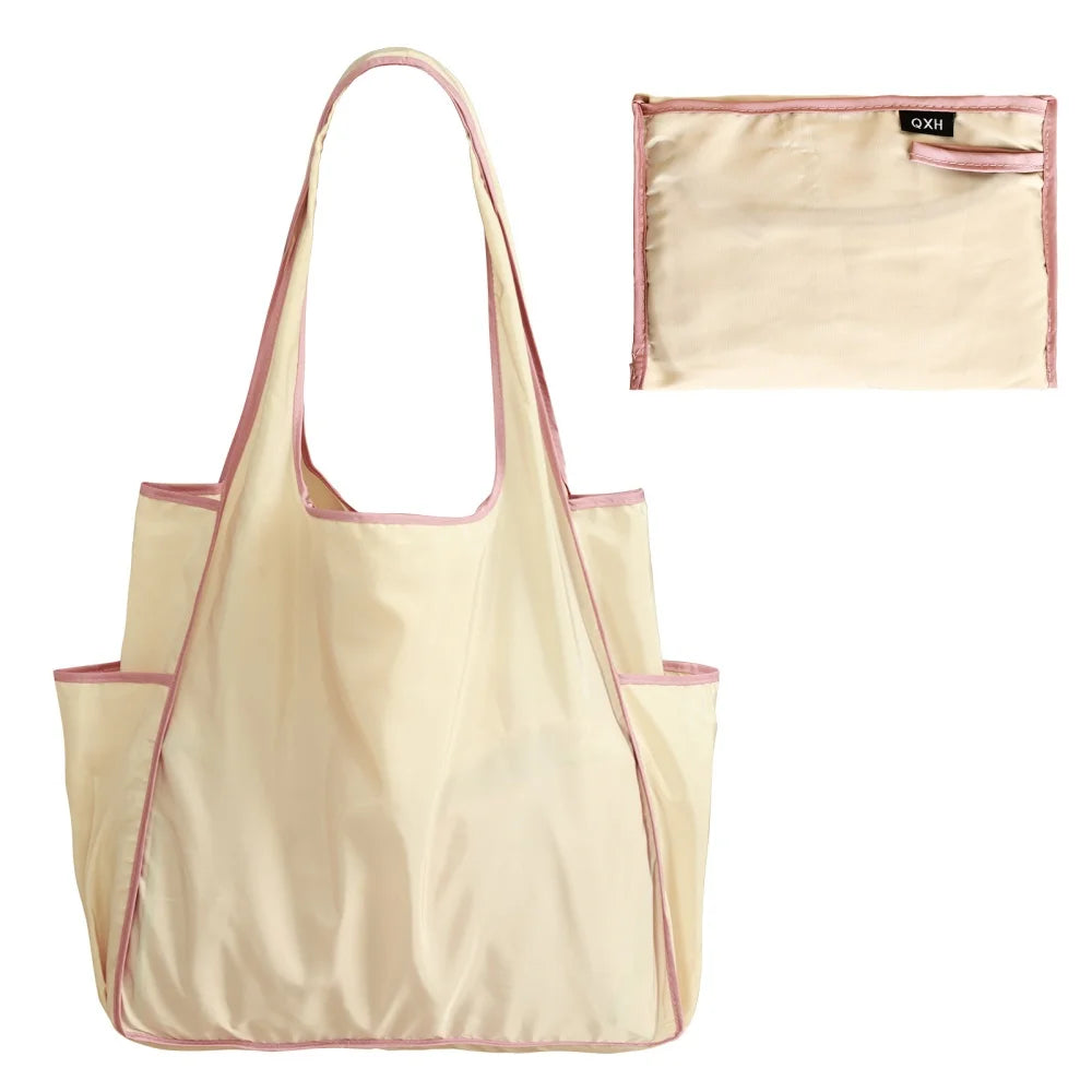 Thick Foldable Shopping Storage Bag Large Capacity Reusable Grocery Bags Eco Friendly Supermarket Waterproof Shoulder Bag Oasis Select