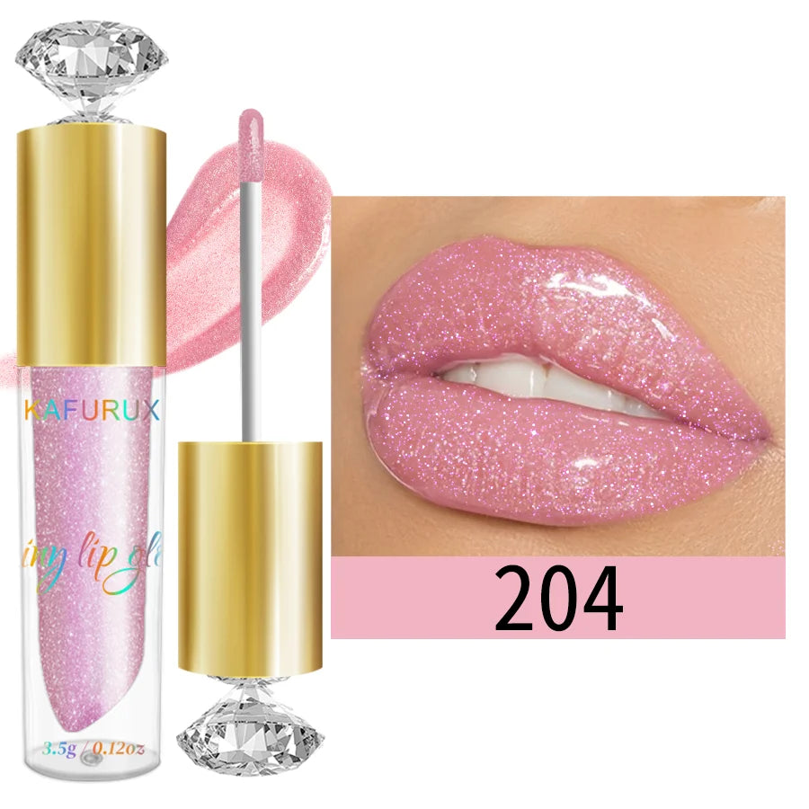 KAFURUX Diamond Glitter Lip Gloss – 9 Shades, Moisturizing