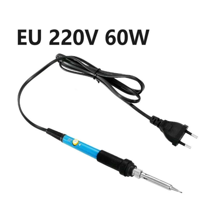 60W Adjustable Temperature Electric Soldering Iron 220V 110V 60W Welding Solder Rework Station Heat Pencil Tips Repair Tools Oasis Select 220V EU Plug