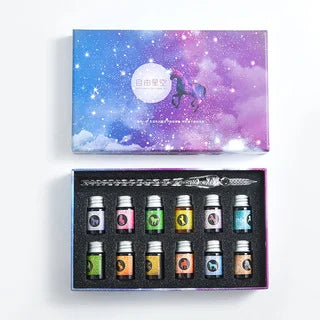 Starry Sky Glass Pen Set Signature Pen Crystal Student Dip Pen Glass Dip Pen Stationery Gift Pen Oasis Select 14