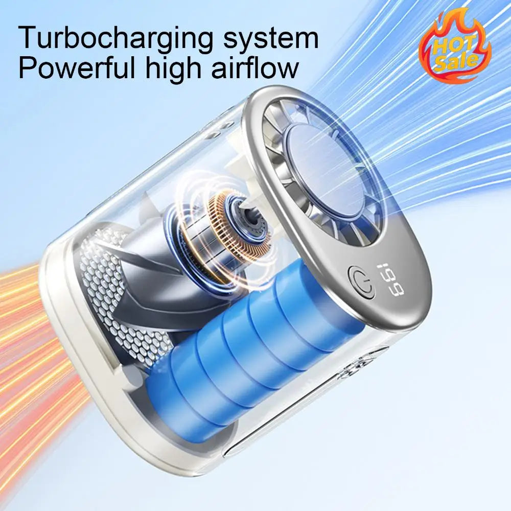 USB Rechargeable Cooling Fan with LED Display Personal Cooling Fans 199 Speeds Adjustable 2000mAh Battery for Auto Vehicle Oasis Select