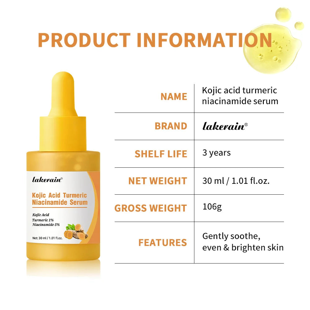 Kojic Acid Turmeric Niacinamide Brightening Glow Face Serum