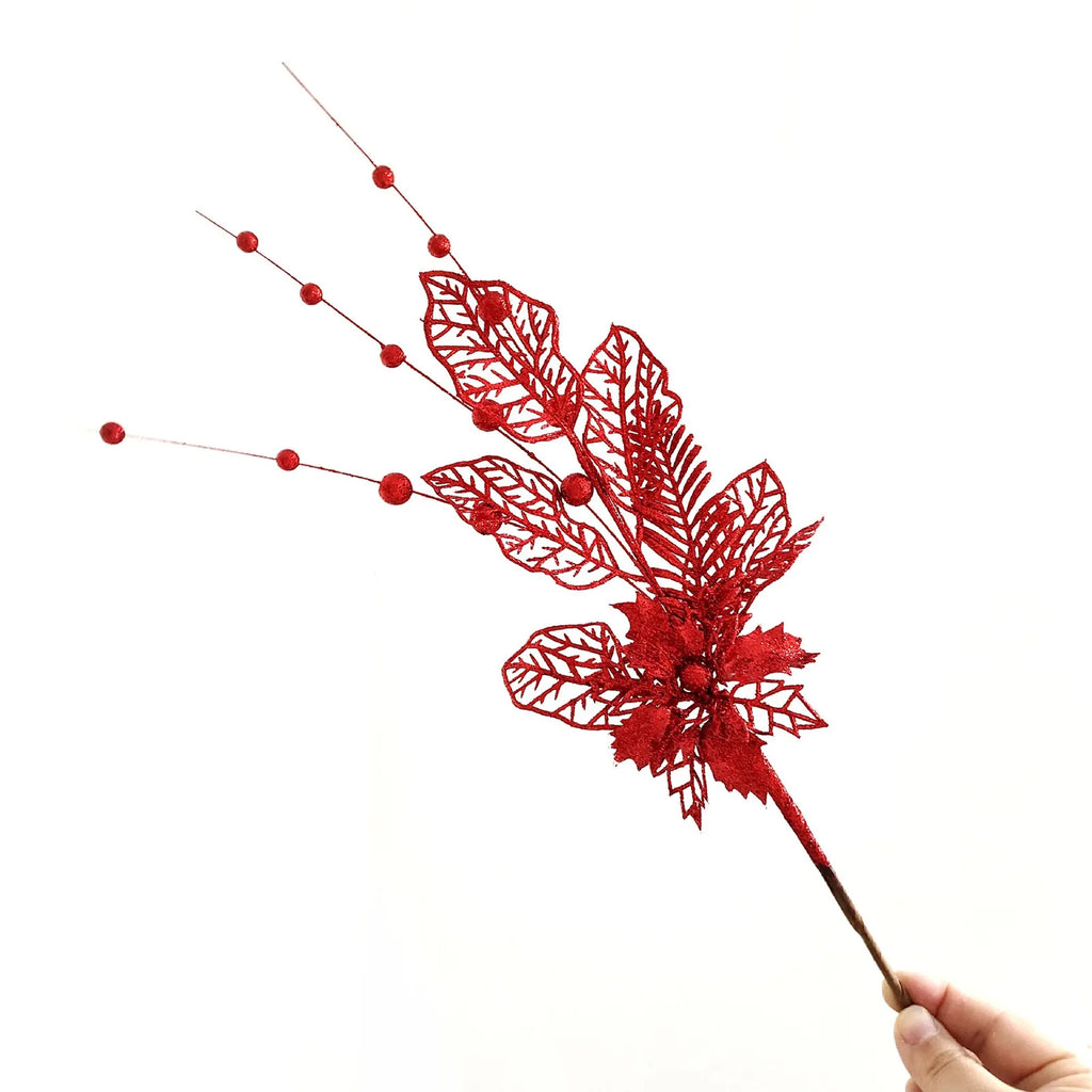 Gold Glitter Christmas Berry Branch Picks – Set of 10 Xmas Decor Christmas Tree Pick Oasis Select Red One Size