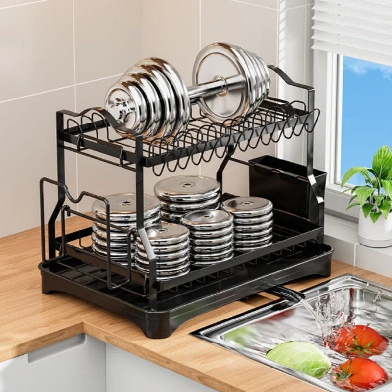 Kitchen Dish Rack Drain Rack Countertop Cupboard Shelf Removable Tableware Storage Rack Oasis Select