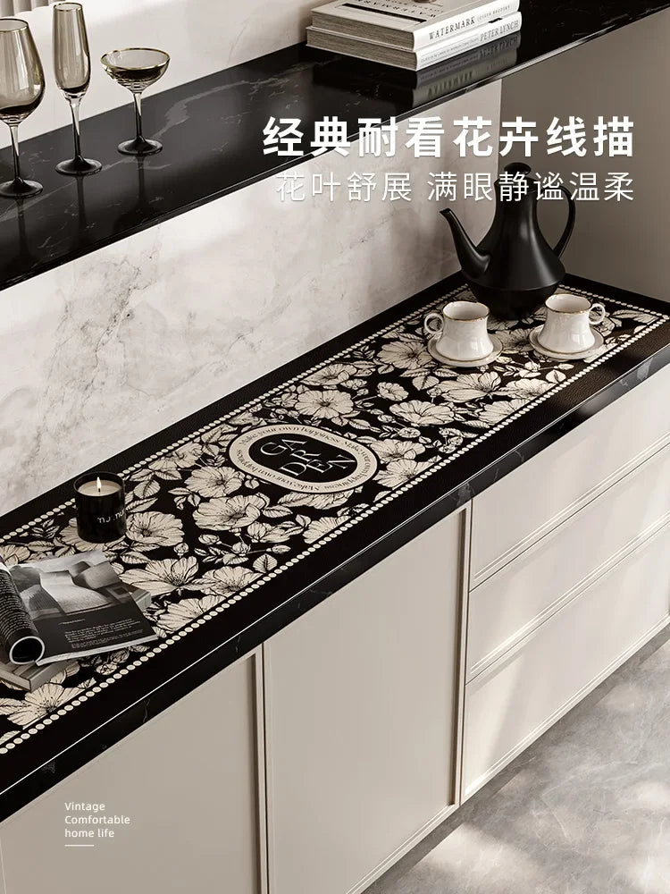 Light Luxury Side Cabinet Table Mat Oil-proof Waterproof Washless TV Cabinet Shoe Cabinet Countertop Protective Mat Cover Oasis Select