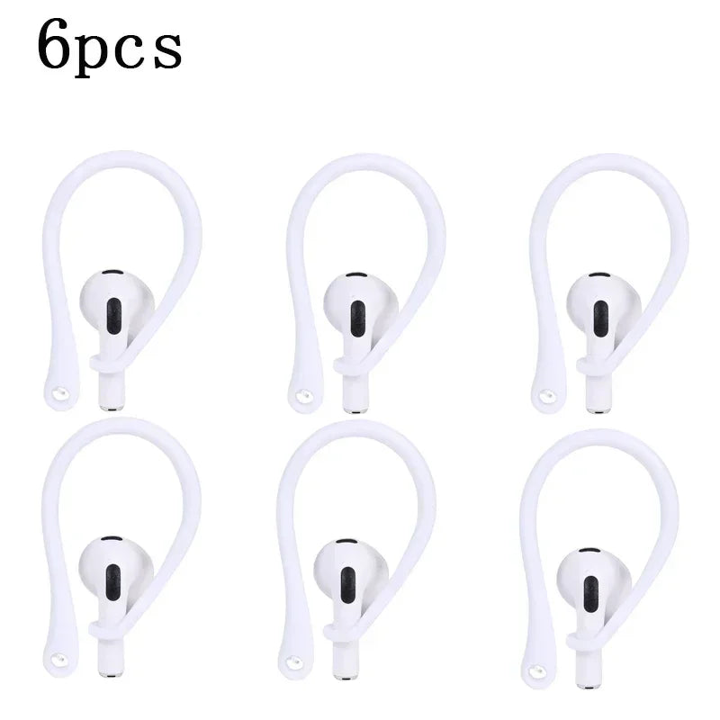 1/3/6Pairs Anti-Lost Earphone Silicone Earhook For Airpods Earpods Loop Clip Headset EarHook Replacement Headphone Accessories Oasis Select 3 pairs White