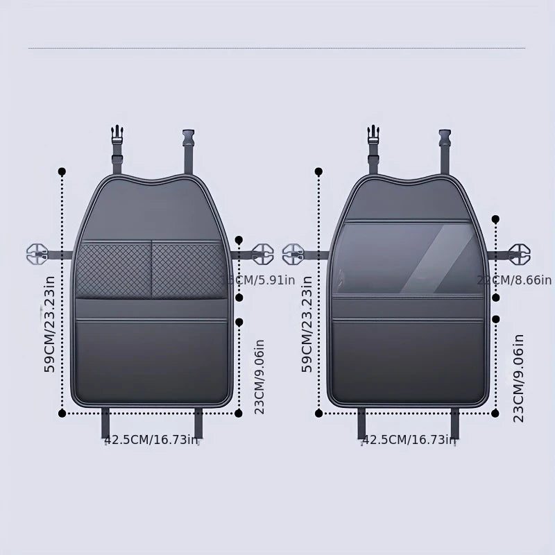 Car Seat Back Protector Anti-Kick Mat with Organizer | Universal