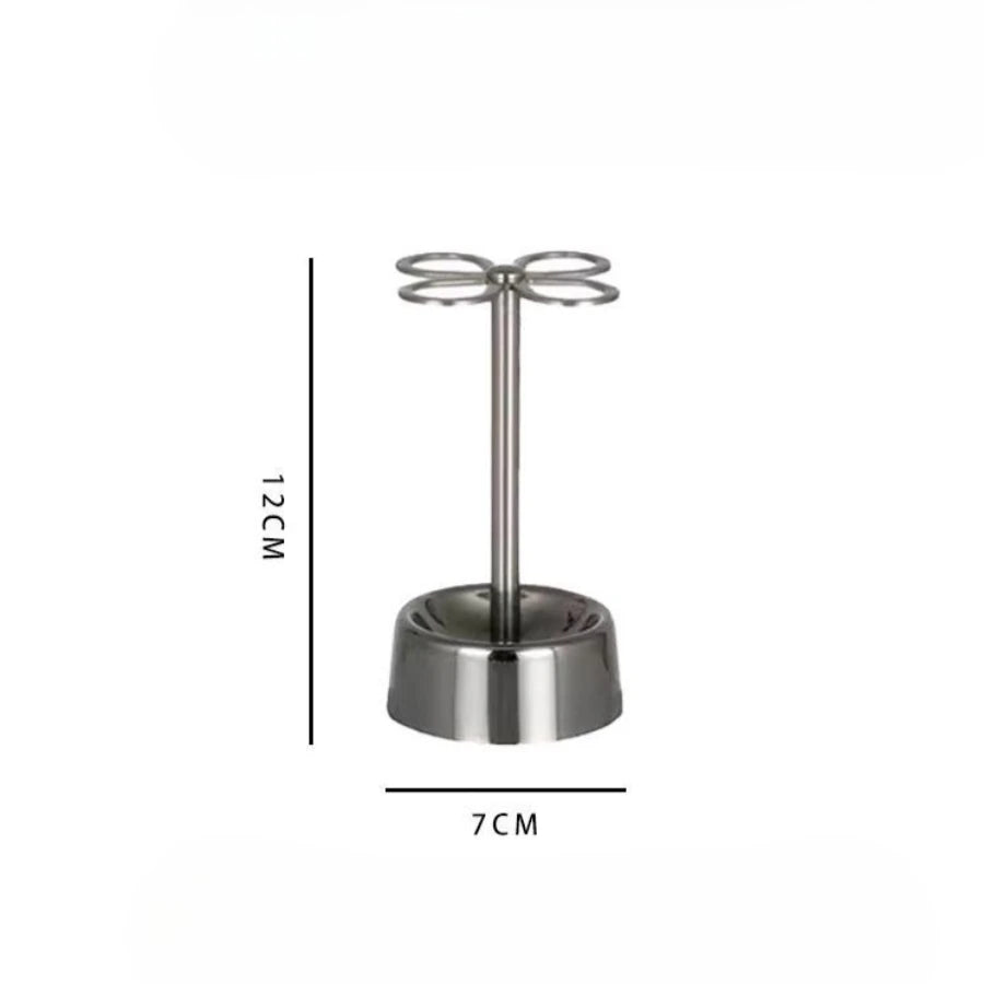 Creative Stainless Steel Toothbrush Holder Lucky Four-leaf Clover Toothbrush Holder Countertop Storage Rack Bathroom Accessories Oasis Select four-leaf clover