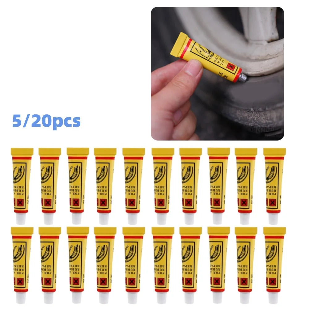 5/20pcs Car Motorcycle Bicycle Tire Repairing Glue Inner Tube Puncture Repair Glue Agent Emergency Portable Tyre Vulcanized Glue Oasis Select