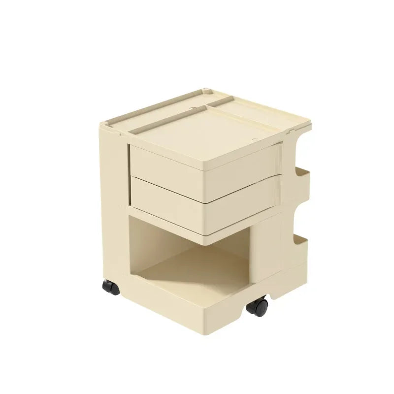 Trolley Rack Snacks Cosmetics Storage Cabinet Living Room Bedroom Multifunctional Cream Wind Rotatable Bedside Table Good Oasis Select