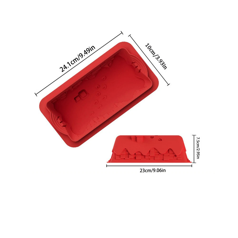 Rectangular or Castle Snowhouse Design Christmas Pastry Mold Chocolate Molds Christmas Silicone Mousse Cake Molds Kitchen Tools Oasis Select Red