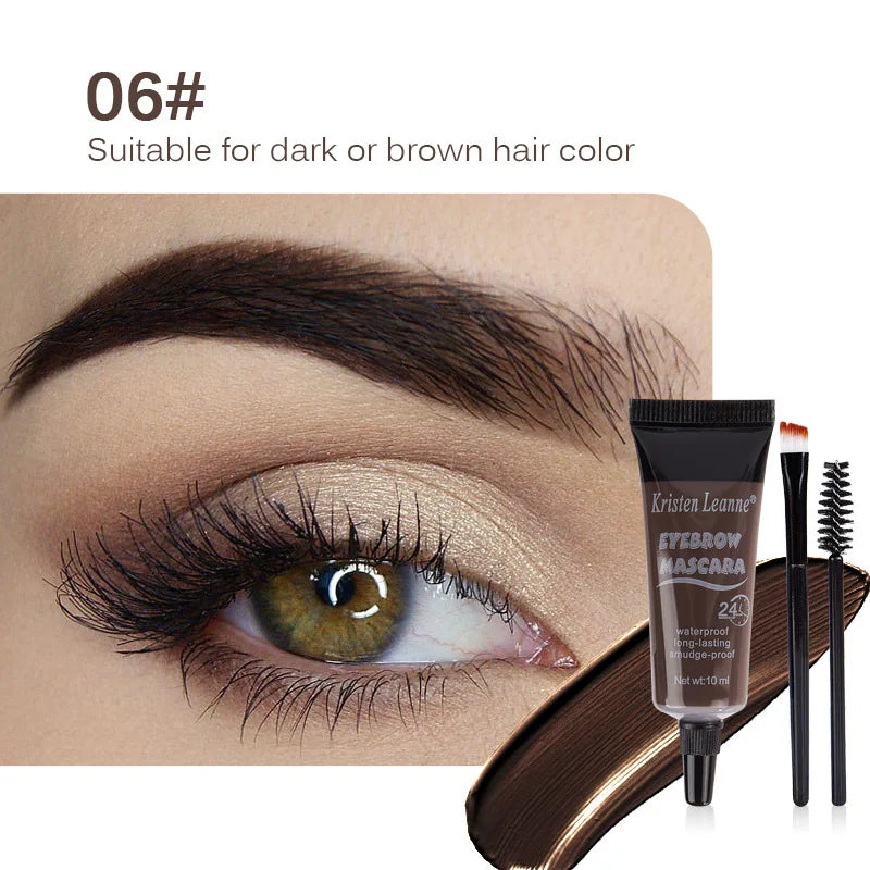 6 Colors Eyebrow Dye Creamt 1pcs - Waterproof Tint Gel with Makeup Brush Long-Lasting Formula Eyebrow Gel & Dye Oasis Select 06