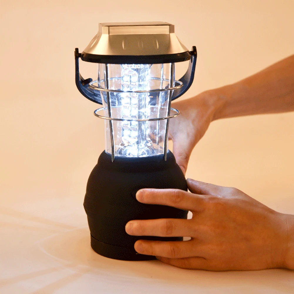 Solar Hand Crank Camping Lantern | 3 Modes, Waterproof, Emergency