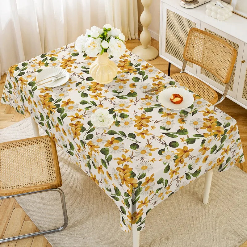 PVC Waterproof and Oil Resistant Tablecloth with Floral Patterns for Restaurant Dining Table Decoration and Kitchen Supplies Oasis Select 140x200cm SXNT-D55-01