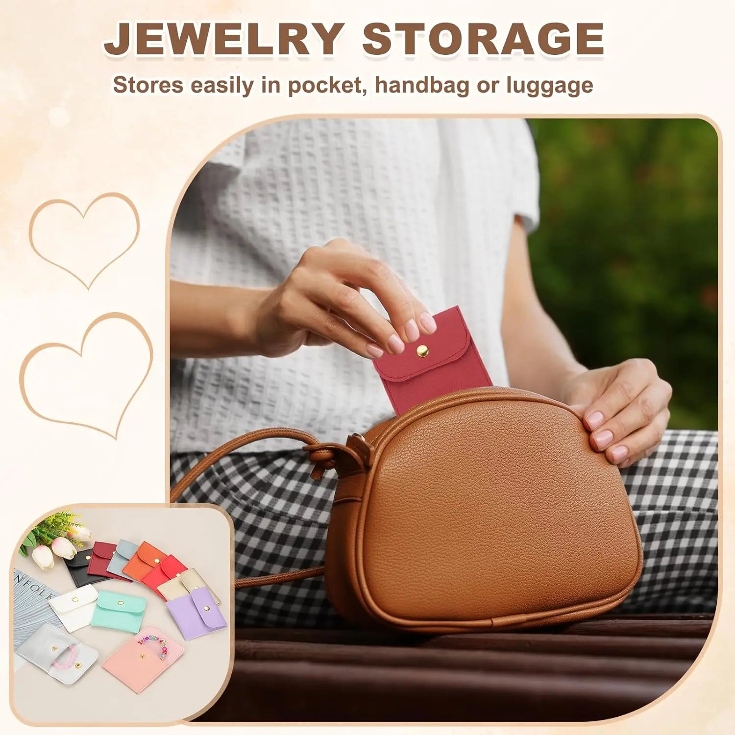 6/12PCS Small Jewelry Pouch PU Leather Square Snap Button Travel Bracelet Packaging Earrings Rings Necklaces Compact Organizer Oasis Select