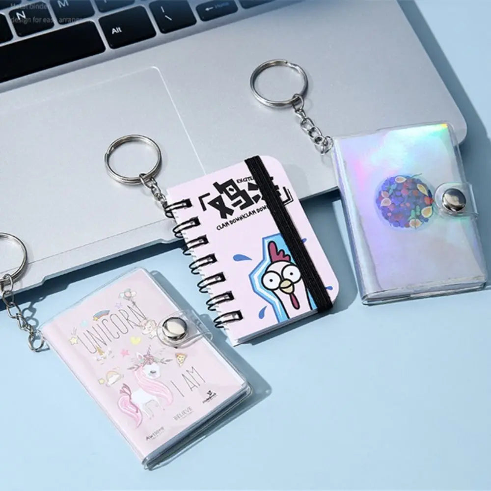 Journal Planner Notebook Keychain Small Book Hanging Mini Notebook Pocket Random Pattern Keychain with Notepad Student Class Oasis Select