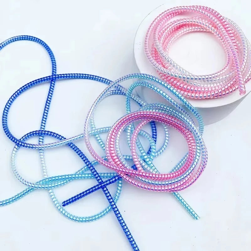 2/1Pcs 1.6M Laser Cable Protectors Spiral Data Cable Organizer Wrap Universal Phone Charger Cord Saver Sleeve Oasis Select