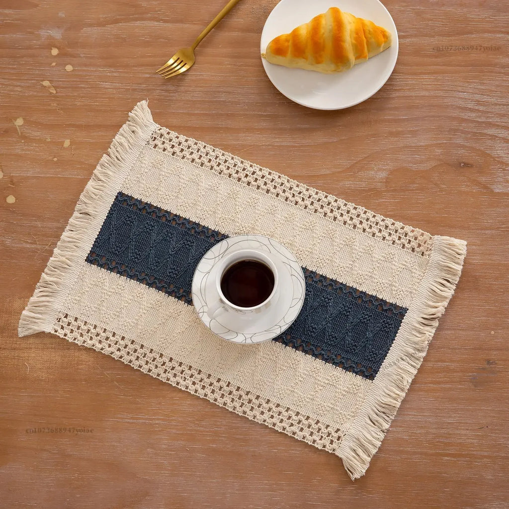 Boho Placemats Macrame Table Decor Natural Cotton Burlap Farmhouse Placemats Home Dining Weddings Home Kitchen Decor Oasis Select 04 30x50cm
