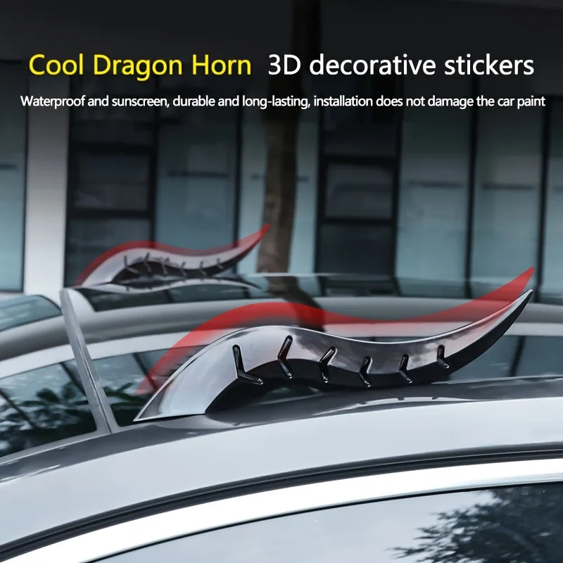 3D Dragon Horn Car Roof Decal – No-Drill Universal Decor