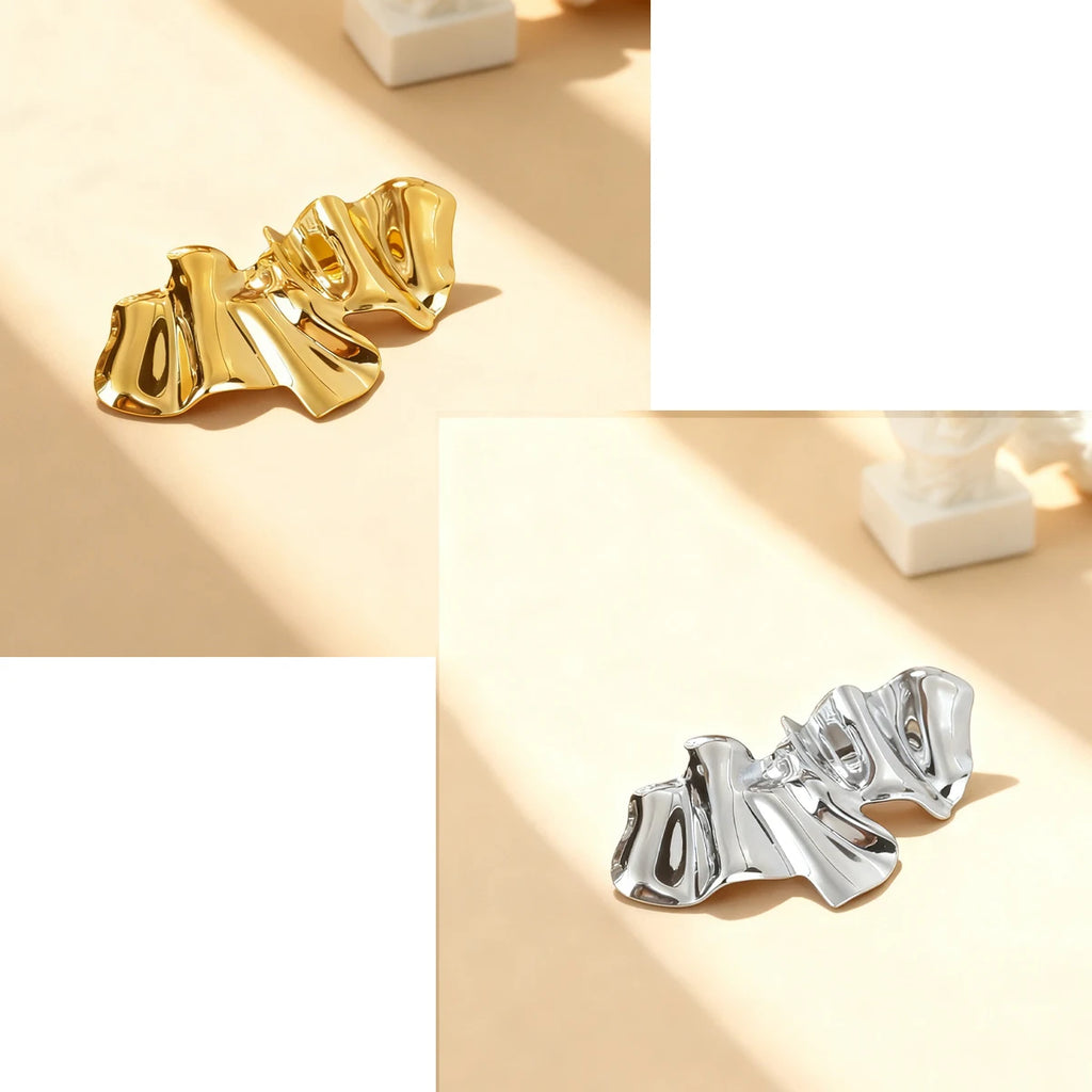 Irregular Geometric Brooch Gold Plated Statement Lapel Pin Unisex Minimalist Jewelry Old Money Style Suit Jacket Accessory Oasis Select