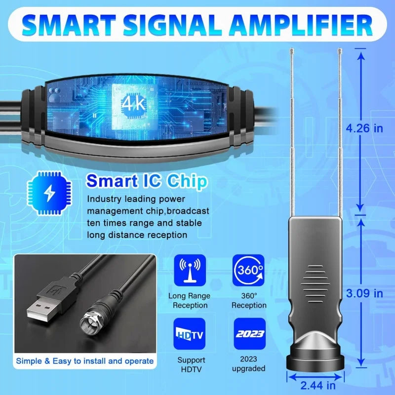 Premium HD Clear TV Signal Booster Digital Indoor TV Antenna High Definition Oasis Select