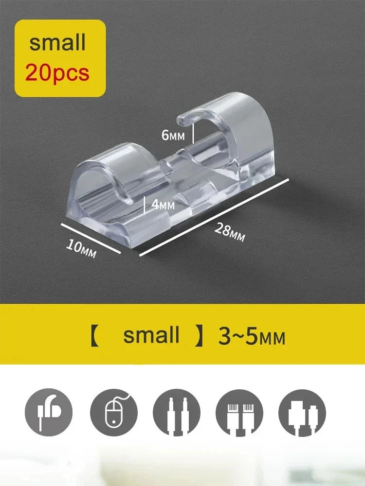 Self-Adhesive Cable Clips 20/100 Pack – Wire Organizer Cable Organizer Clips Oasis Select 20pcs Small