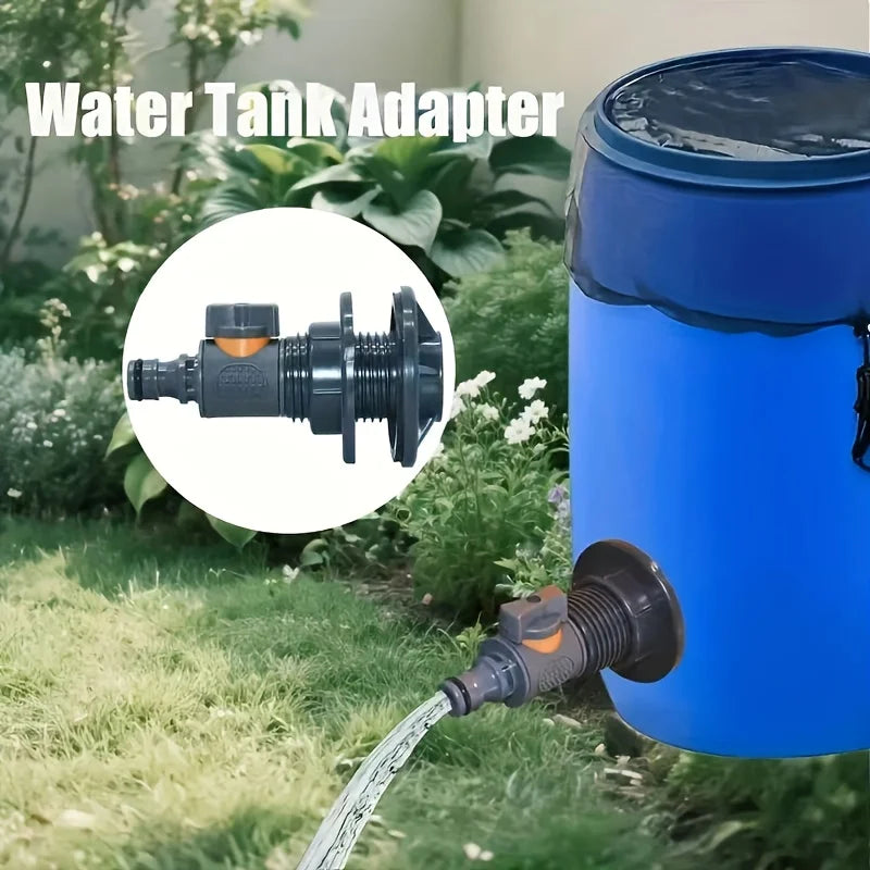 2PCS PVC/IBC Water Tank Adapter with Valve, 1/2 "- DN15 External Thread Connector, Compatible with EU/US Standard Hoses Oasis Select