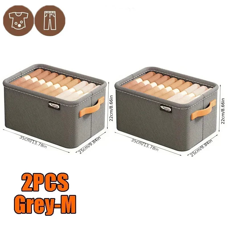 Thicken Clothes Organizer Pants Sweater Storage Cabinets Drawers Organizer Jeans Storage Box Wardrobe Clothes Storage Organizers Oasis Select Grey M 2PCS