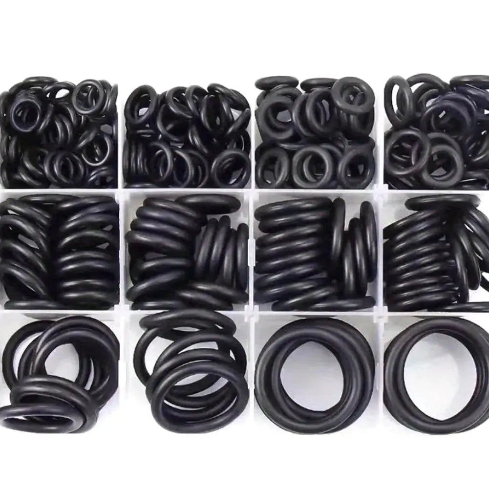 225Pcs Rubber O-Ring Assortment Kit Black Sealing Gasket Washer Universal Repair Set for Plumbing Automotive Oasis Select