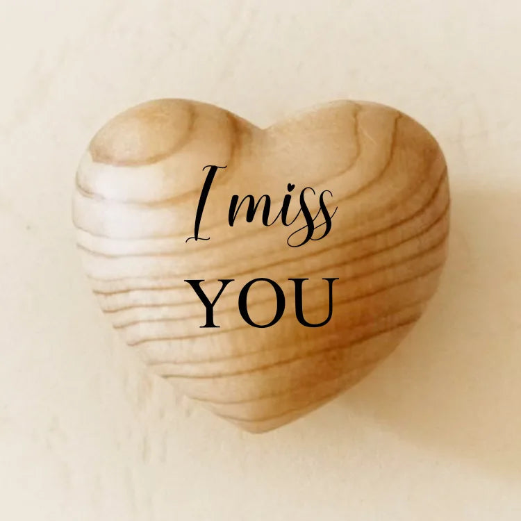 New Valentine's Day decoration pocket hug wooden heart token wooden love engraved gift Oasis Select I Miss You 1 3 3 2cm