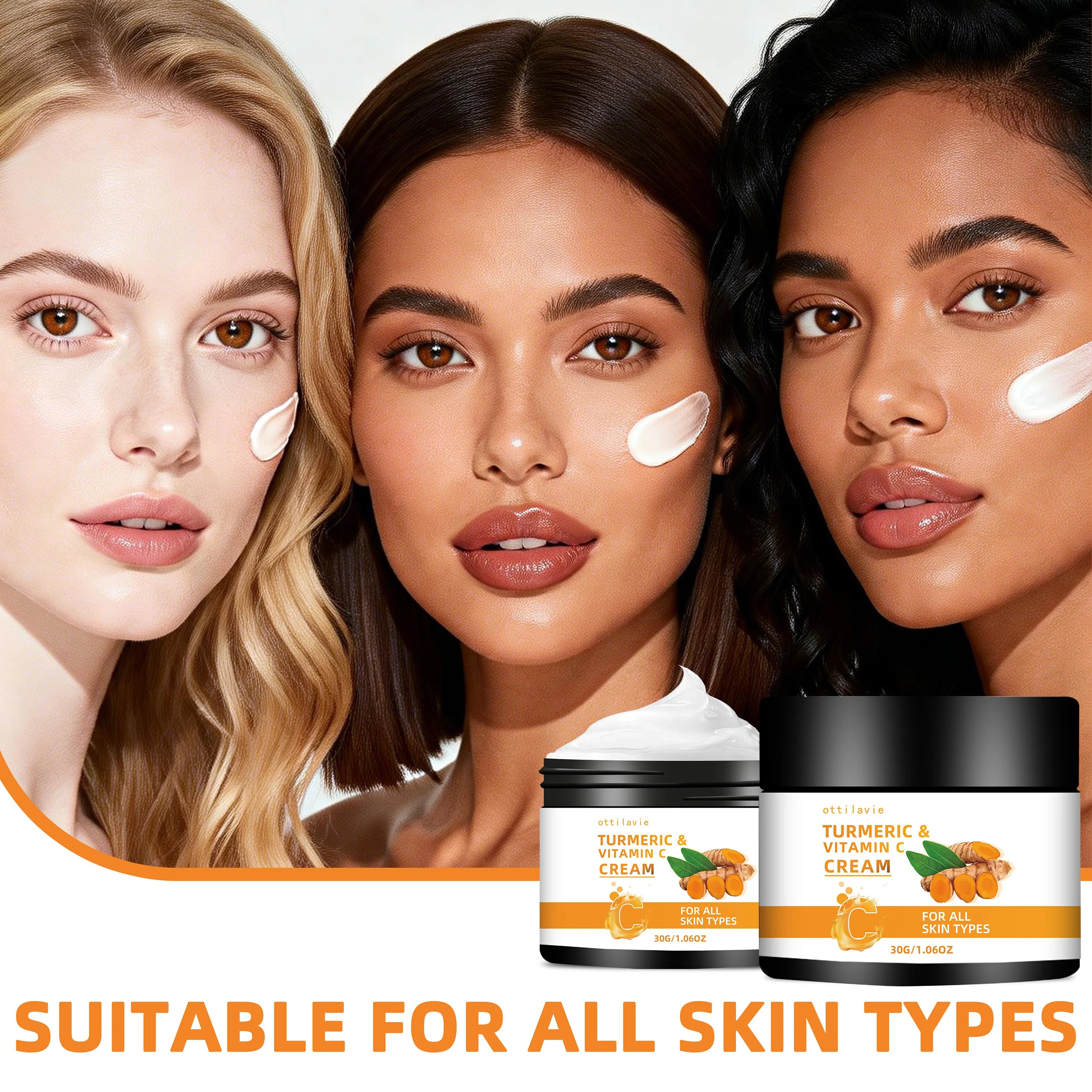 Turmeric & Vitamin C Cream 2pc Set – Hydrating, All Skin Types Face & Body Cream Oasis Select