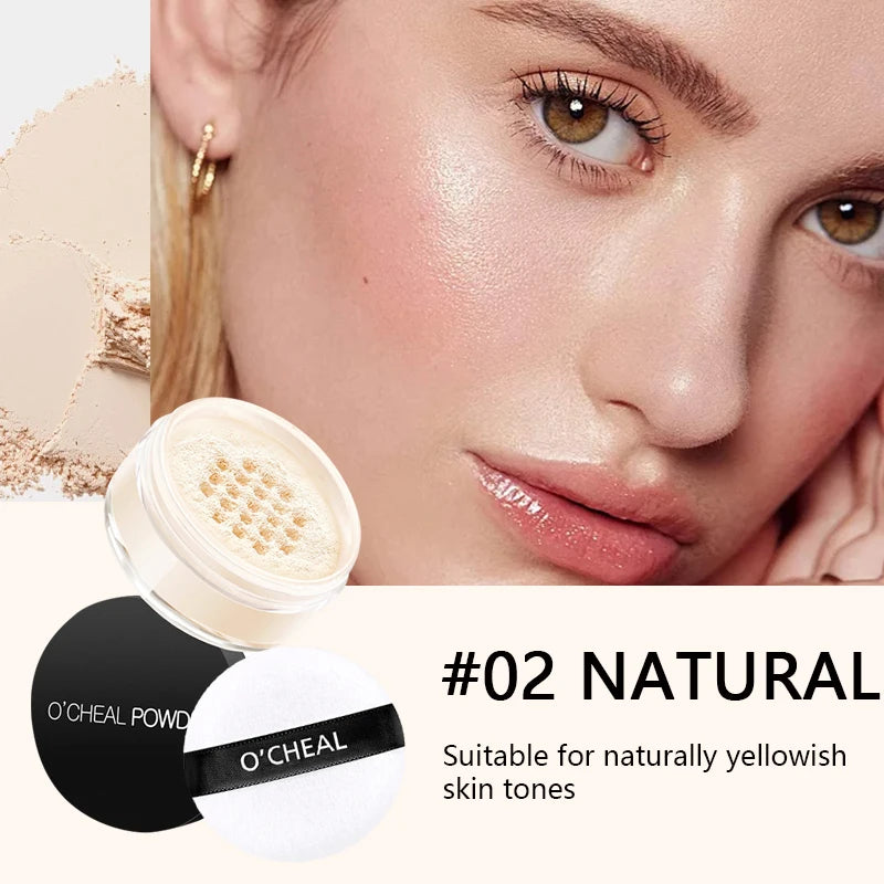 Whitening Girl Face Powder with Oil Control Loose Powder for Makeup Powder Color Waterproof Facial Powder Make Up Accessories Oasis Select 02 Nature
