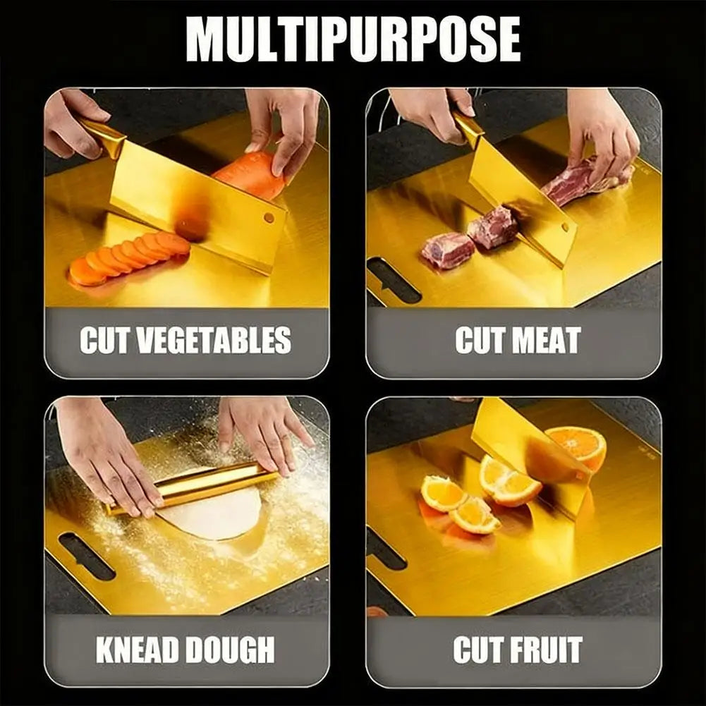 NEW Cutting Boards for Kitchen Stainless Board Steel Thickened Double Sided Food Grade Portable Fruit Meat Chopping Oasis Select