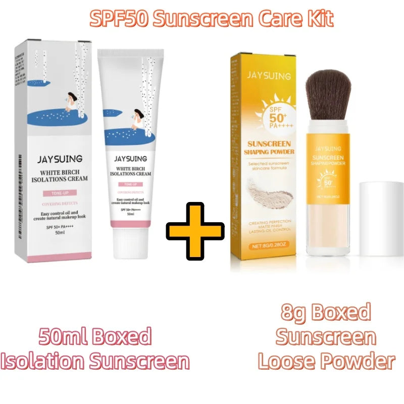 Jaysuing Sunscreen Loose Powder Lasting Oil Control Matte Texture Smooth Skins Lightweight Outdoor Spf50 Makeup Setting Powder Oasis Select Sunscreen Makeup Kit