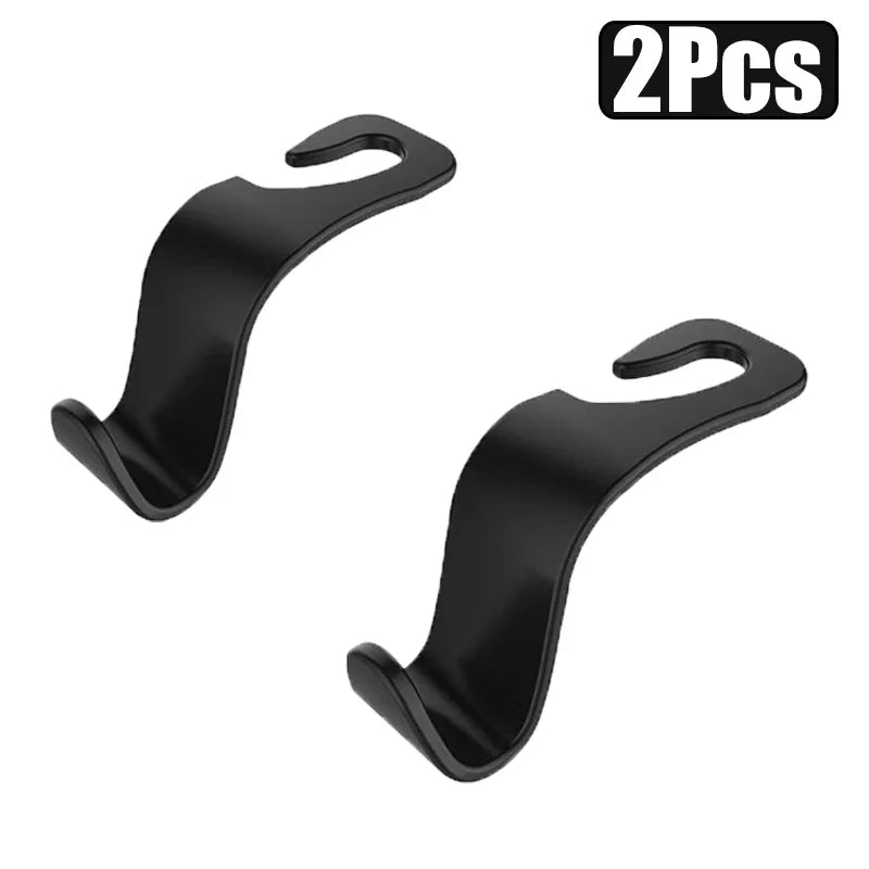 1/2/4Pcs Universal Auto Seat Headrest Hook Storage Hanger Car Vehicle Back Seat Organizer Holder Car Interior Accessories Oasis Select Black 2Pcs