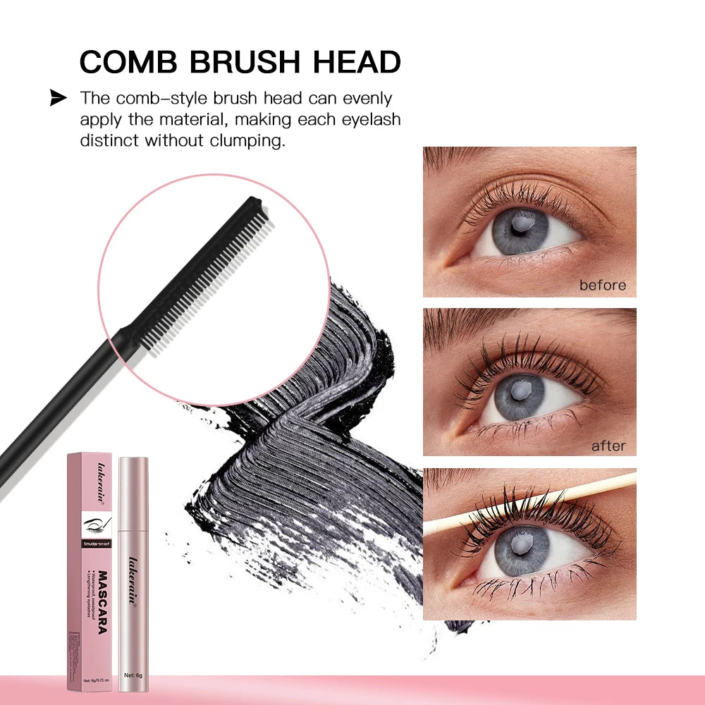 Liquid Black Mascara Smudge-proof Waterproof Eyelash Makeup Curling Volume Lashes Sweat-proof Lengthening Eyelash Women Makeup Oasis Select