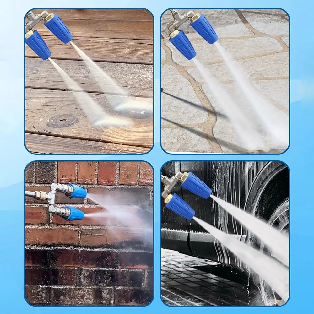 360°Rotating Dual Turbo Nozzle Pressure Washer 1/4" Quick Connector 2.0 Orifice Twin Turbo Nozzle 4000 PSI Stainless Steel Oasis Select