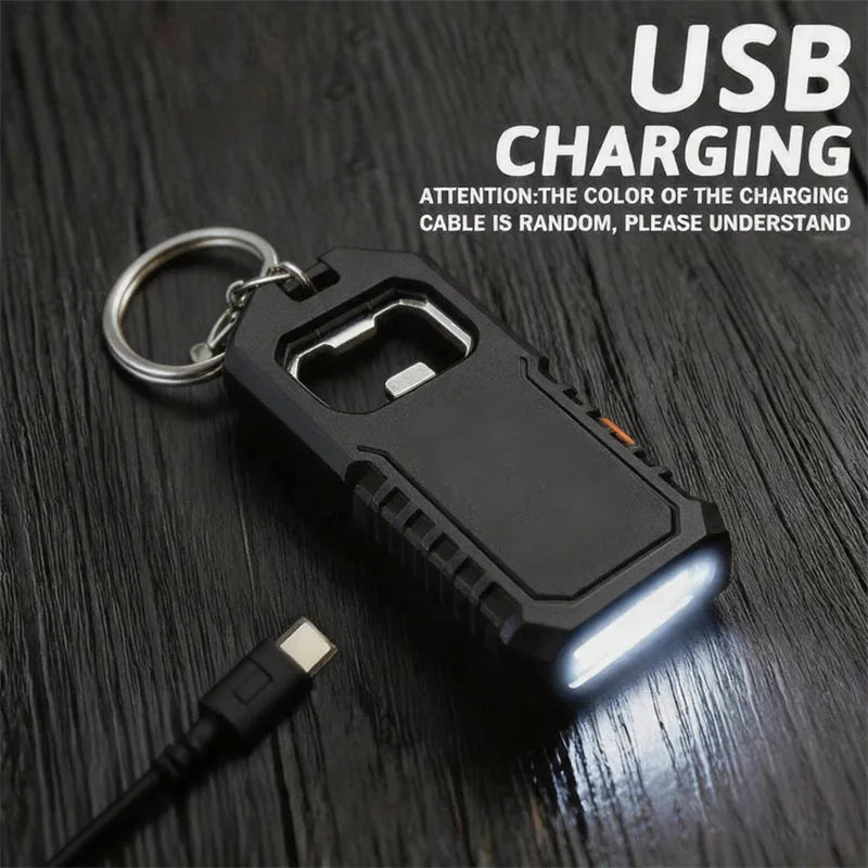Mini Rechargeable LED Keychain Flashlight – 3 Modes, USB-C