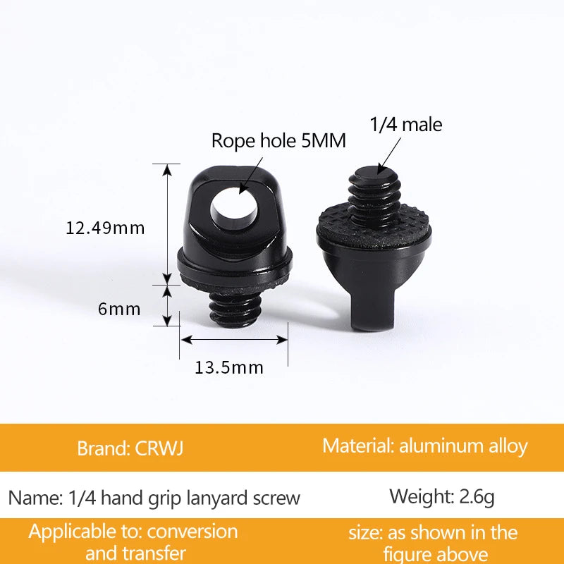 1/4 Lanyard Screw 3/8 SLR Camera Tripod Lifting Ring Sports Digital Camera Accessories With Lanyard Hole Safe Connection Ring Oasis Select Black