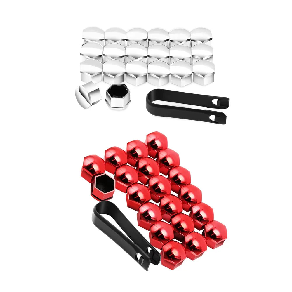 20/40/60Pcs 17mm Car Wheel Nut Caps Auto Hub Screw Cover Bolt Rims Exterior Decoration Special Socket Protection Dust Proof Oasis Select Mix 2 colors-40pcs 2 17mm