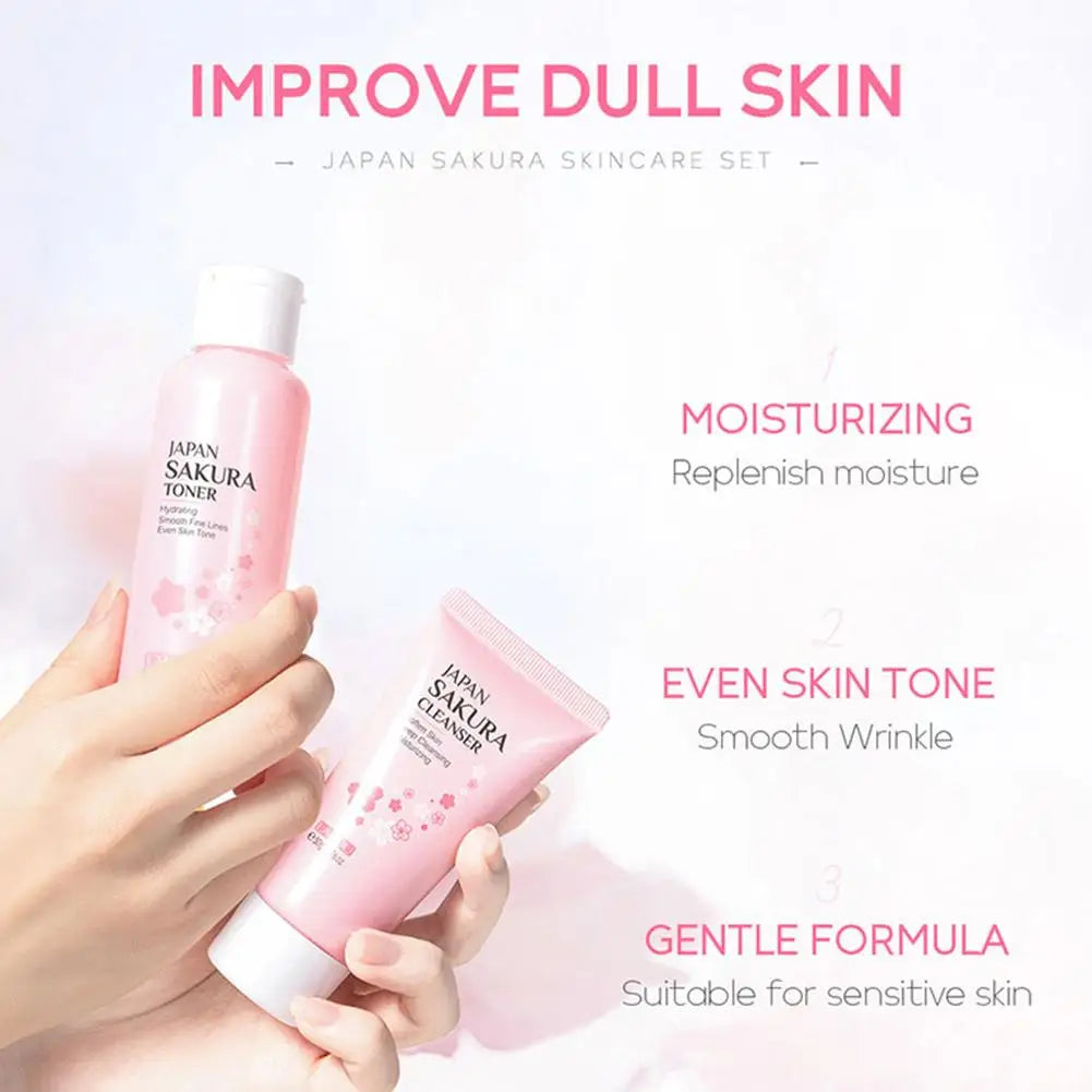 Sakura Essence 5-Piece Skincare Gift Set – Full Face Care Routine Skincare Gift Set Oasis Select
