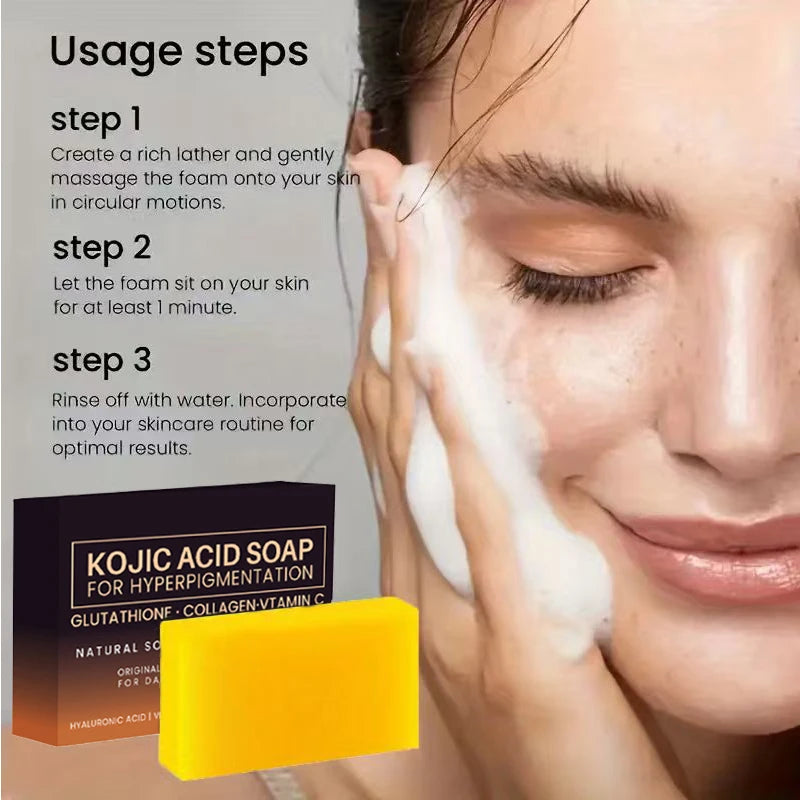 3.53oz Kojic Acid Soap Handmade Soap, rich in collagen and vitamin C, suitable for washing face and daily hand washing Oasis Select
