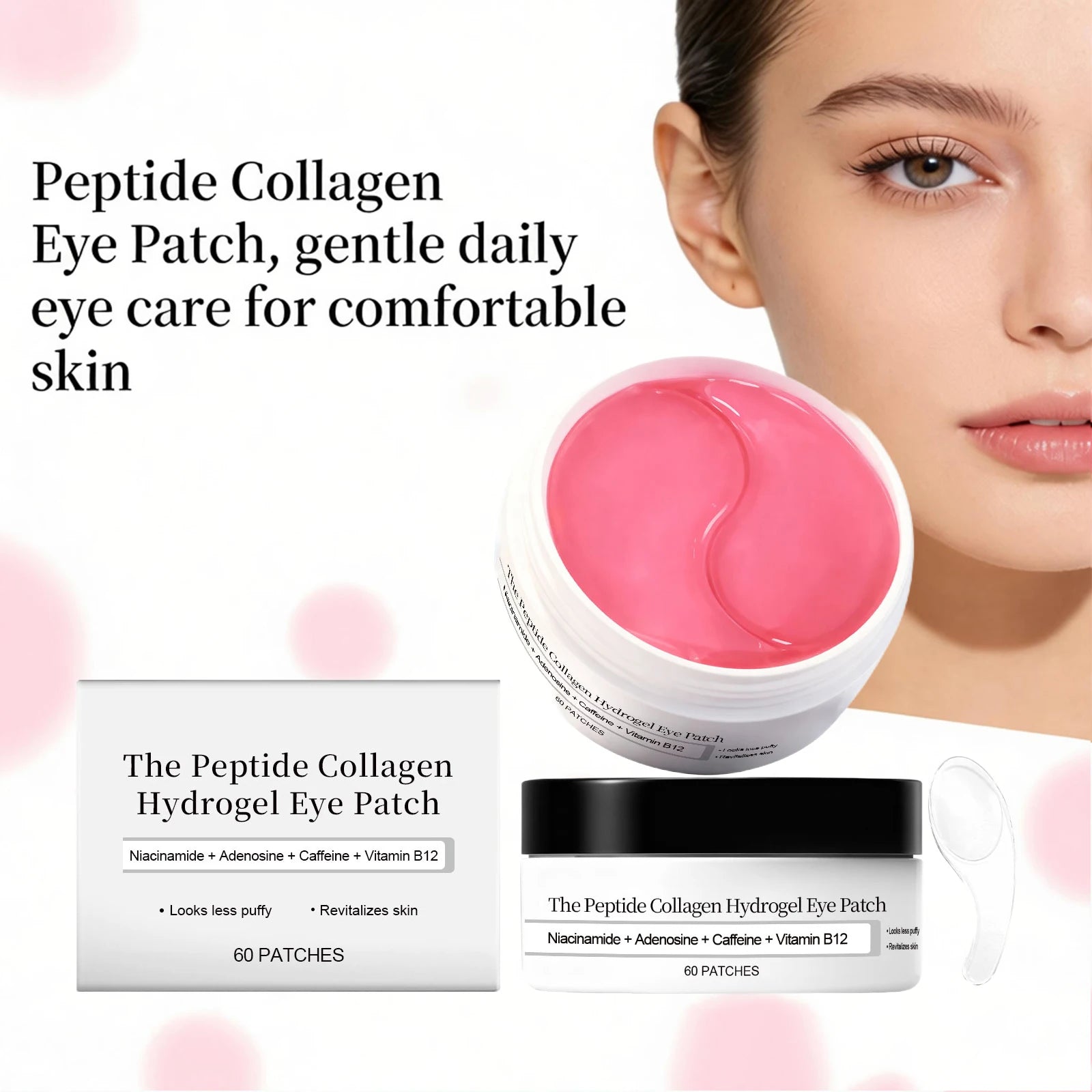 Peptide Collagen Eye Patch Reduce Wrinkles Dark Circles Removal Firming and Lifting Nourishing Nicotinamide Eye Skin Care 60PCS Oasis Select