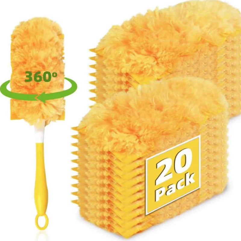 Single-sided 360 ° electrostatic precipitator for cleaning dust spider web cleaning disposable feather duster roof and desktop Oasis Select 1 handle20PCS