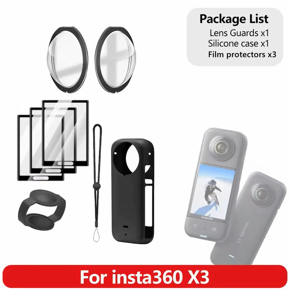 Insta360 X3 Accessories Kit – Lens Guard, Screen Film & Case