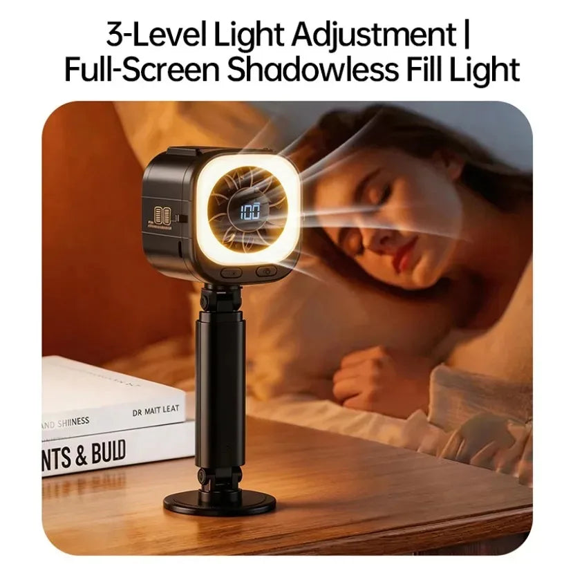 3000mAh Portable Fan Magnetic Base Fan with Reusable Adhesive 15000RPM USB Fast Charge for Metal Surfaces Wall Mount Outdoors Oasis Select