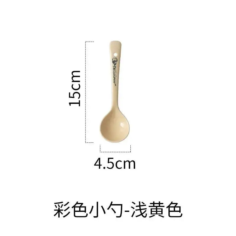 Ceramic Large Soup Spoon Ceramic Tableware Household Public Porridge Noodle Soup Spoon Large Soup Spoon Kitchen Cooking Utensil Oasis Select Light Yellow Spoon