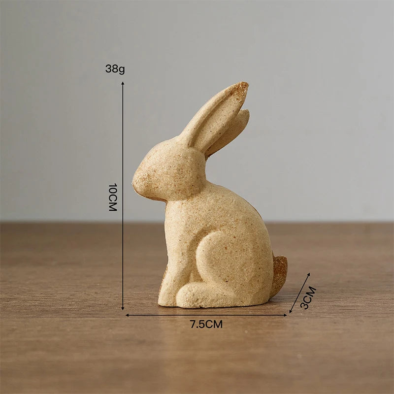 Creative DIY Painted Wooden Animal Sculptures Horse Rabbit Cat