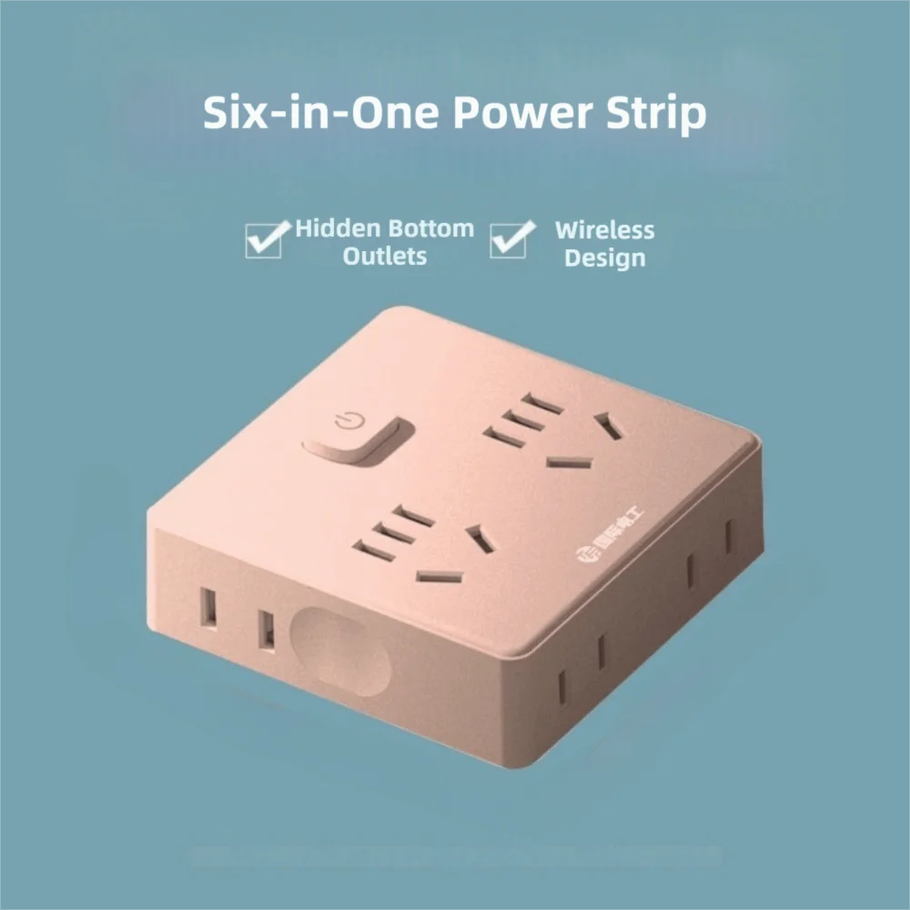 Ultra-Thin Power Strip Flat Plug USB-C Multi-Outlet Expander