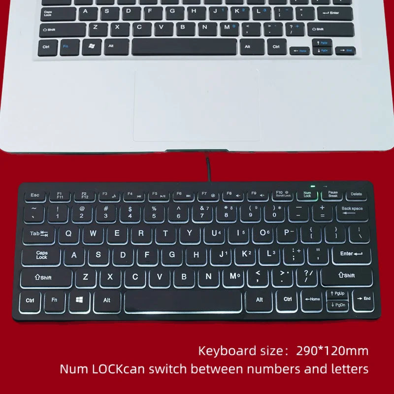 78Keys Wired Mini Keyboard, Chocolate Keycaps, Polychrome Backlight, Slim&Quiet, Multi-scene Application, USB, Compatible Laptop Oasis Select
